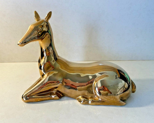 Vintage jaru gold ceramic deer - vintage,