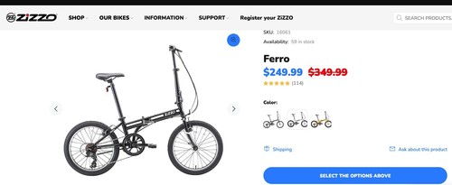 Zizzo folding bike barely - folding,