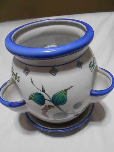 Vtg ceramic herbs jar - vtg,