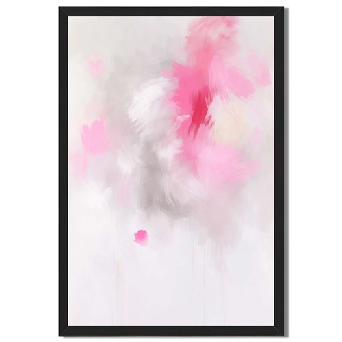 Abstract pink floral framed - abstract,
