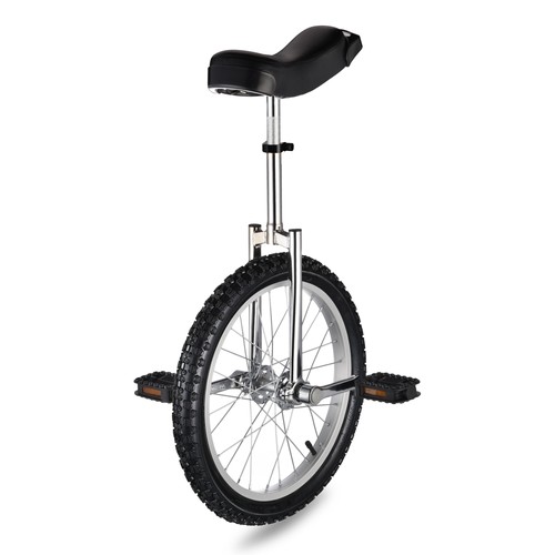 Silver unicycle cycling - 18",