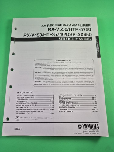 Yamaha v550 v450 htr 5750 - yamaha, rx-v550
