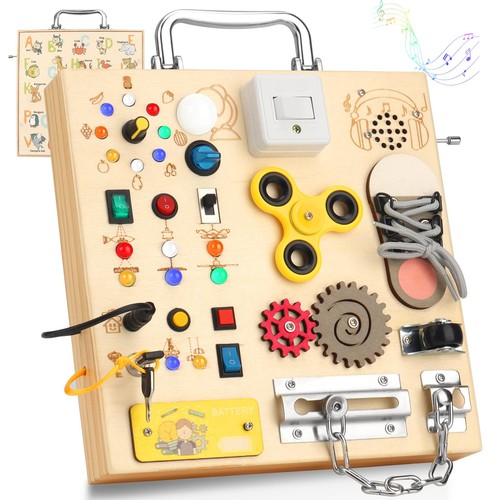 Wooden busy board - wooden, with