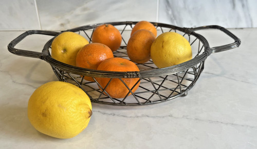 Rustic wire fruit basket - fruit,