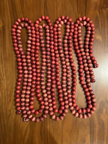 Vtg cranberry red wooden bead - vtg,