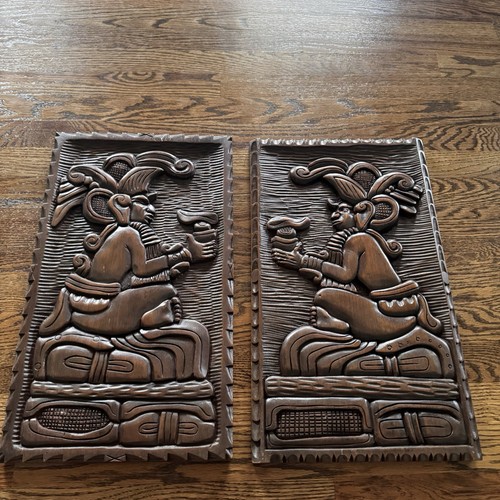 Mayan wood carved - carved, hanging
