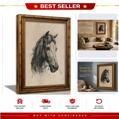 Vintage horse wall art framed - wall,