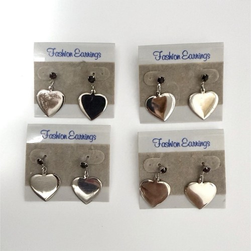 Pairs silver tone heart - pairs, dangle