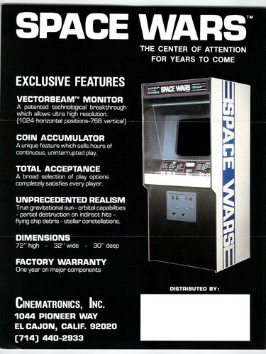 Space wars video arcade game - wars,