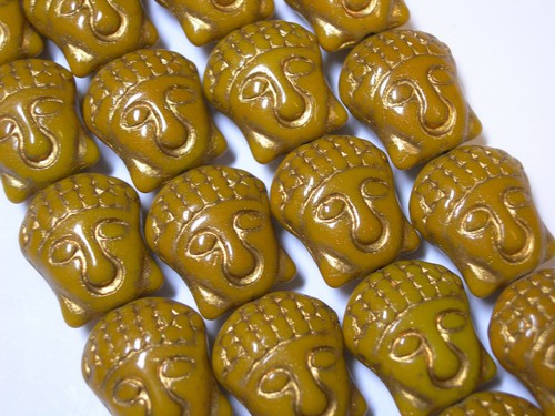 Czech glass buddha head 8 - -,