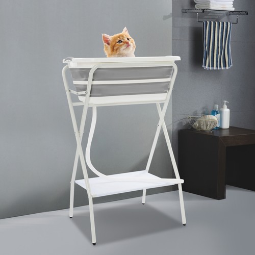 Foldable elevated pet bath tub - foldable,