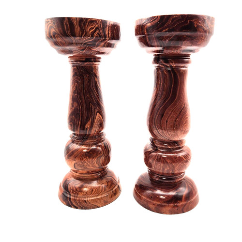 Wooden pillar candle - wooden, holder