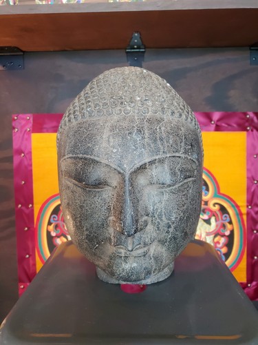 Stone buddha head - stone,