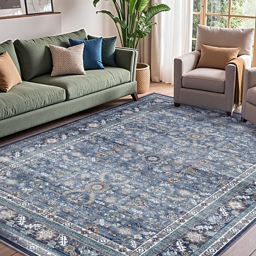 Vintage blue area rug - vintage, 5x7