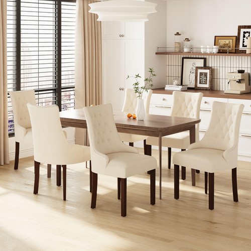 Fabric wingback dining chair - fabric,