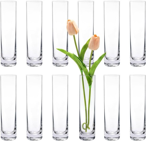 Glass cylindrical bud vases - cylindrical,