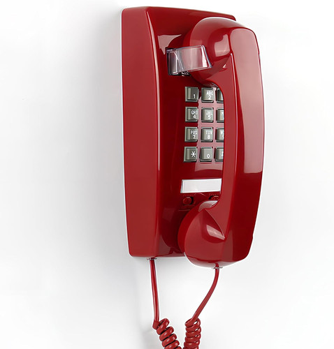 Retro wall mount phone with - wall,