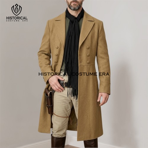 Men khaki duster - men's, coat