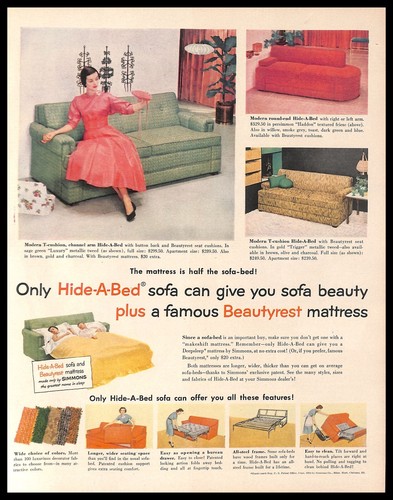 1954 simmons hide - 1954, sofa