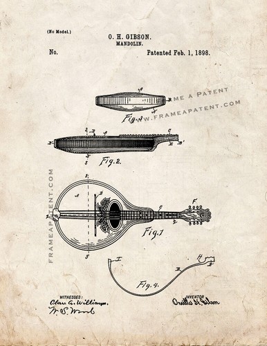 Mandolin patent print - mandolin, look
