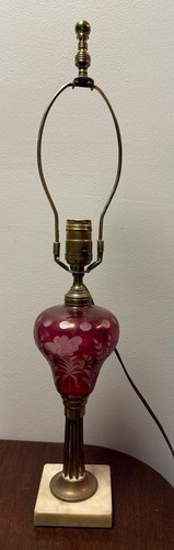 Antique cranberry cut glass - antique,