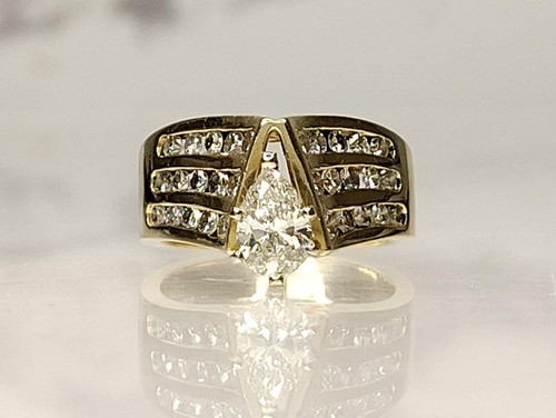 14k yellow gold pear round - yellow, &