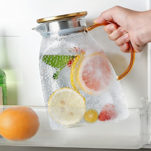 Glass water pitcher with lid - with,