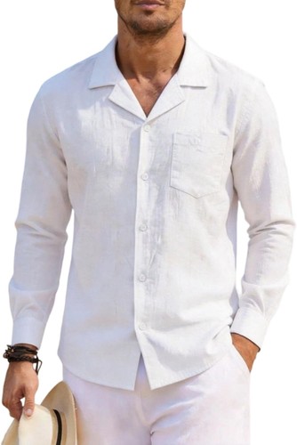 Men cotton linen - linen, button