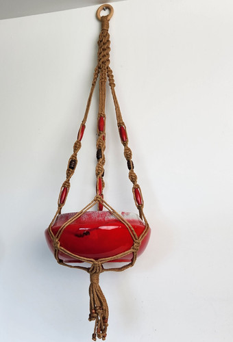 Macrame plant pot - macrame, large