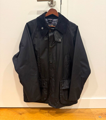 Barbour men black wax jacket - men's,