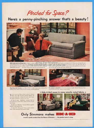 1950 simmons hide bed sofa - simmons,