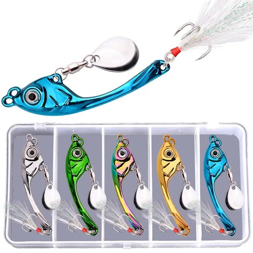 5pcs metal vib - 5pcs, spinner