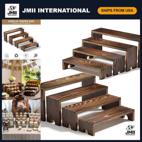 Wooden tiered risers - tiered, display