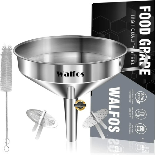 Large stainless steel funnel - large,