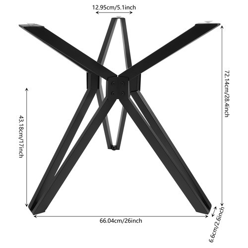 Metal table base 4in - metal,