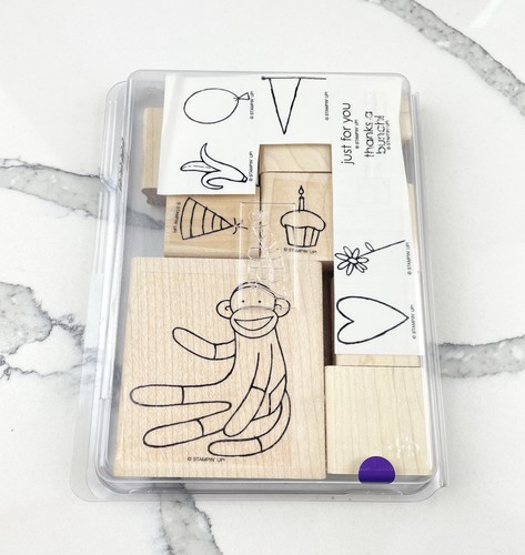Stampin sock monkey wood - sock,