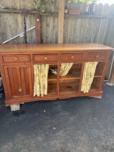 Vintage solid wood hutch - solid,