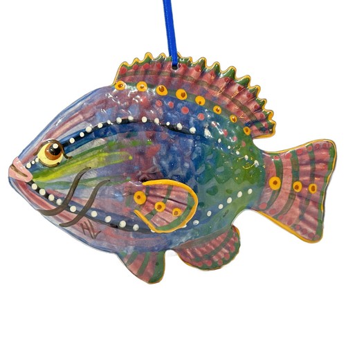 Vintage ceramic fish hanging - vintage,