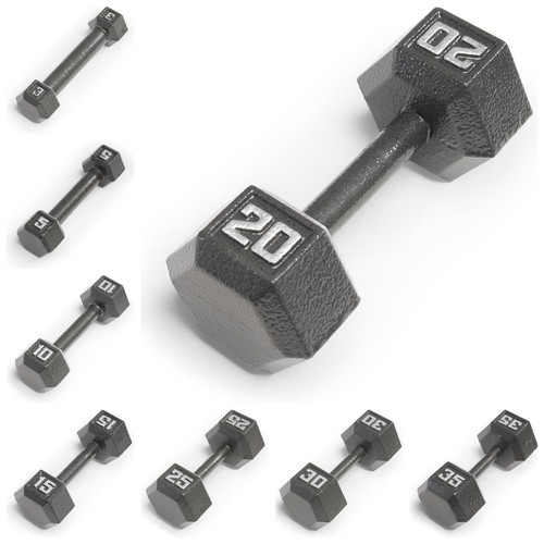 Cast iron hex dumbbell dark - cast,