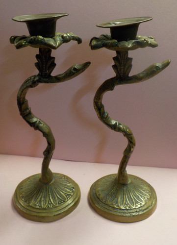 Vintage solid brass - brass, snakes