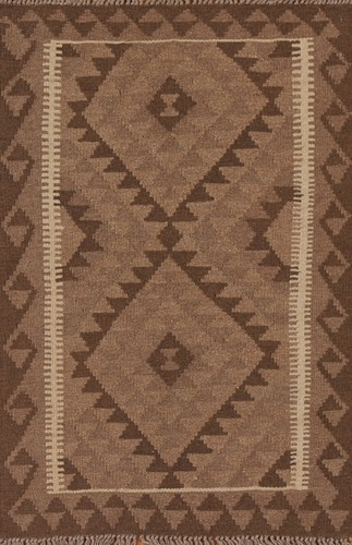 Natural dye brown kilim - natural,
