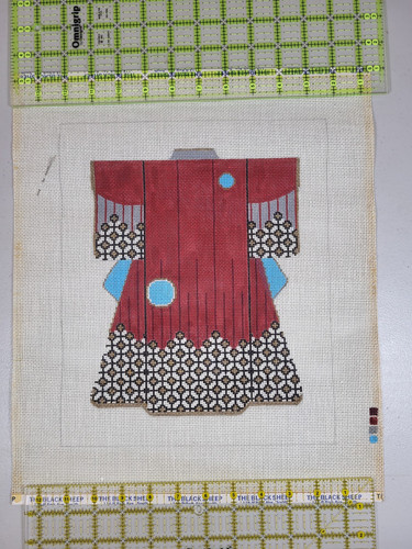 Hand painted needlepoint - hand,