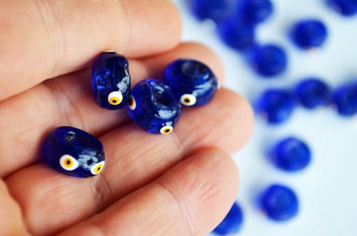 Handmade glass navy blue - navy,