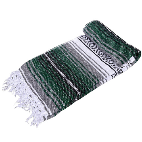 Green mexican blanket vintage - green,