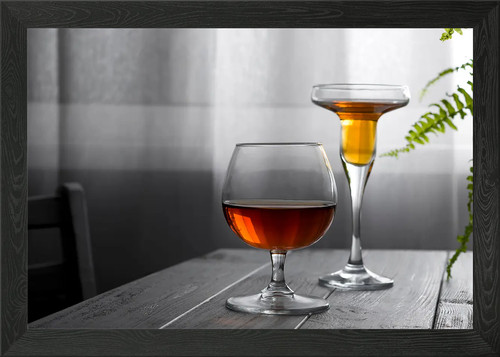 Glasses wine framed wall - of,