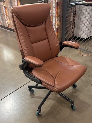 Office chair leather brown - office, pu