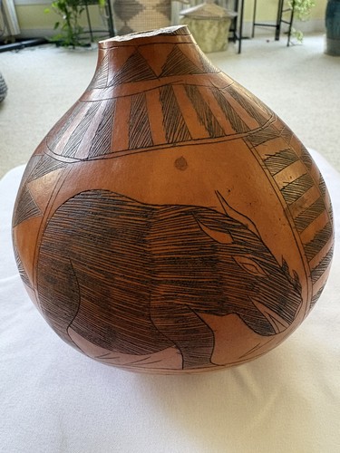 Vintage african kenyan etched - vintage,