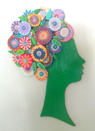 Floral woman silhouette - floral,