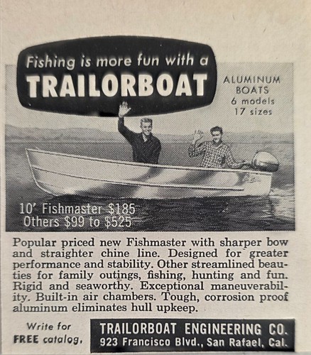 1955 print trailorboat - print, ad