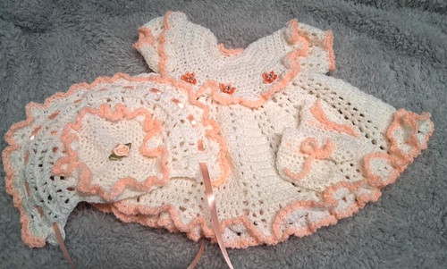 Ooak peach white dress - ooak,